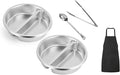 2 Pack ChefQ 2.5 Inch Deep Round Divided Food Pan for 6 Qt Chafing Dish Anti-Jam Stainless Steel Steam Table/Hotel Pan Round Sectional