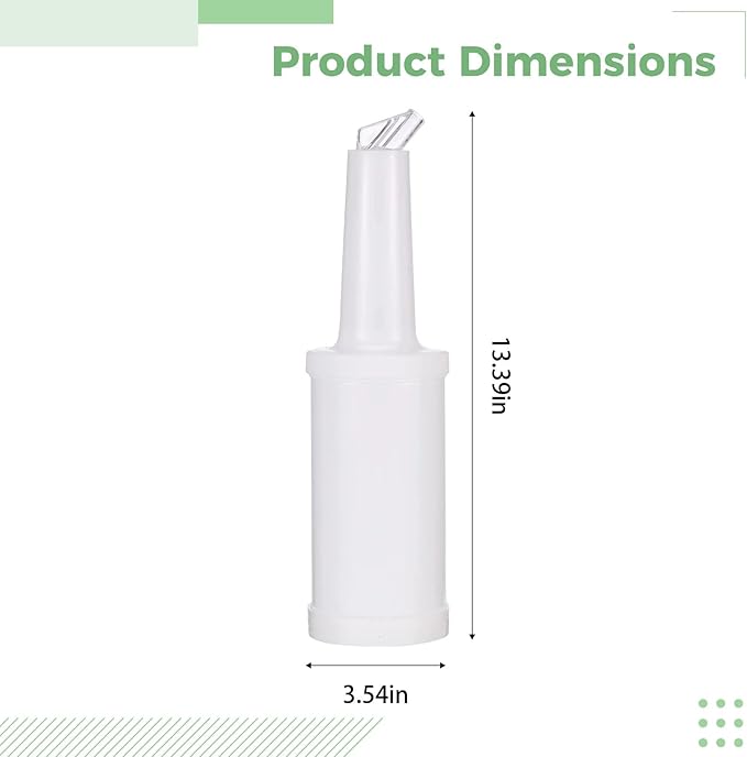 Liquid Pour Bottles Set - 1 Liter: 3 Pieces Colored Spouts