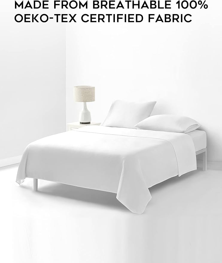 YnM Exclusive Cooling Duvet Cover for Weighted Blankets with 16 Strings (White 48x72)