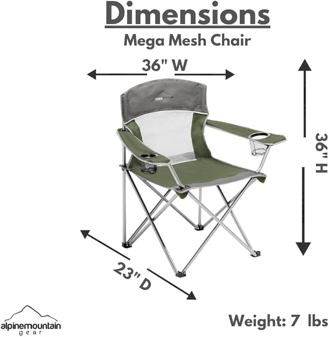 Mega Mesh Outdoor Chair for Camping/Hiking/Backpacking by Caddis Sports
