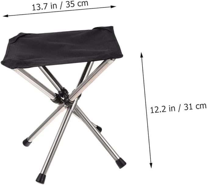 Yardwe Outdoor Folding Stool Telescopic Camping Chair Fishing Folding Stool Compact and Portable for Activities