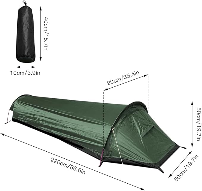 Ultralight Single Person 4 Season Backpacking Tent Windproof &amp Waterproof Modern Style Easy Setup with Aluminum Poles