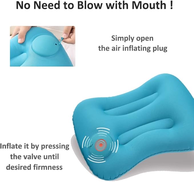 COOL &amp FRESH Inflatable Travel Pillow 2 Pack - Back Waist Support Pillow for Long Distance Traveling and Long Hours Sitting