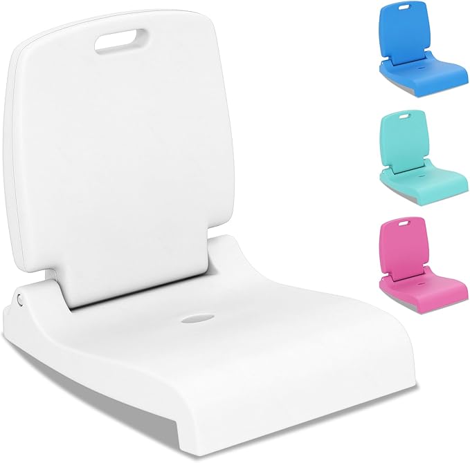 Goplus Poolside Chair for Edge of Pool Foldable Portable Flip Seat w/Back Support &amp 2 Handles Lightweight Outdoor Camping Chair for Stadium Tailgating Fishing Boats Beach (White 1 Pack)