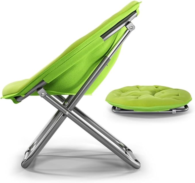 Comfortable Folding Moon Chair with Backrest - Adult Lazy Sofa for Leisure &amp Beach(Blue)