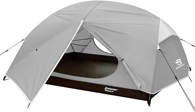 Bessport Camping Tent for 2-3 Person Lightweight Backpacking Tent Waterproof Windproof Two Doors Easy Setup Double Layer Outdoor Tents for 3 to 4 Seasons Suitable for OutdoorHikingCamping