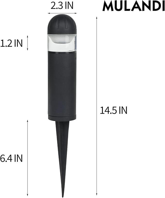 LED Landscape Bollard Pathway Light 2W DC 12V Low Voltage Path Lighting Outdoor Waterproof Die-Casted Aluminum Housing for Garden Light 3000K Warm White Pack of 2