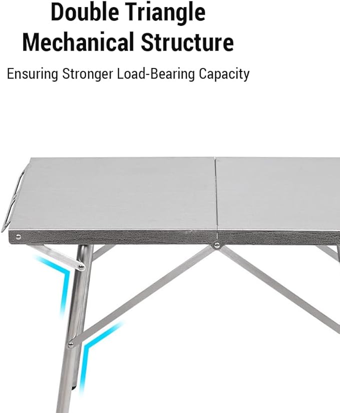 Topyond Camping Folding Table High Temp Edurance and Double Triangle Structure for Stability Camping Table with Storage Bag Portable Table for Camping Hiking and Picnics