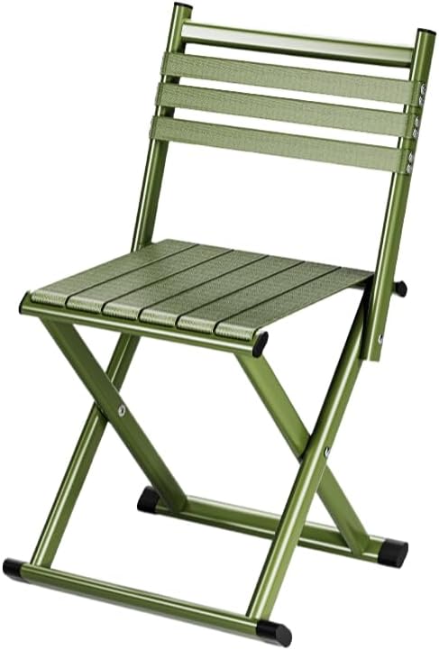 16 inch Folding Chair Fishing Chair Folding Camping Stool Green Alloy Steel Frame Suitable for Outdoor Activities Such as Camping and Fishing.