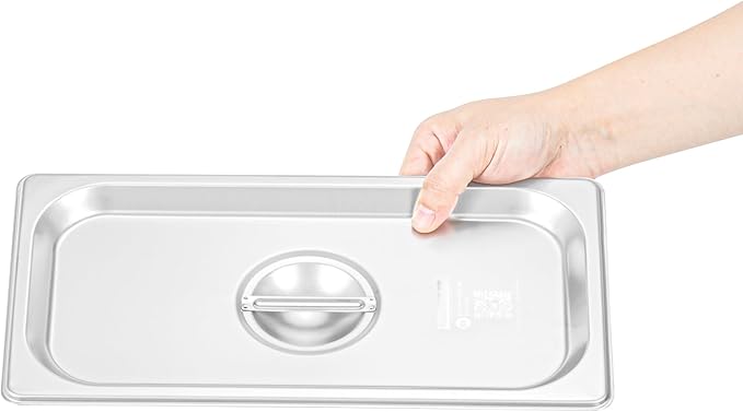 Restaurantware Stainless Steel Steam Table Pan Cover 1 Pack of 1/3 Size Heavy-Duty Hotel Pan Lid Polished Exterior Dishwasher-safe For Commercial Kitchens Catering Events