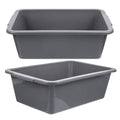 2pcs Plastic Rectangular Bus Tubs 34x23.8x10.9cm Commercial Dish Wash Basin Tubs for Restaurant and Home Multipurpose Storage and Transport