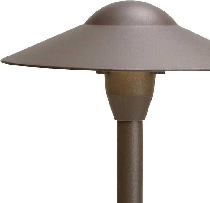 Kichler 8 Outdoor LED Path Light in Textured Architectural Bronze  12V Adjustable Exterior Dome Light (8.25 W x 21 H) 15310AZT