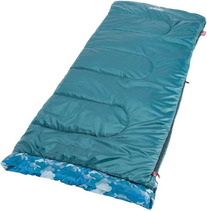 Coleman Kids 45°F Sleeping Bag for Children up to 5ft 5in Tall Lightweight &amp Warm Sleep Sack for Indoor/Outdoor Use Machine Washable