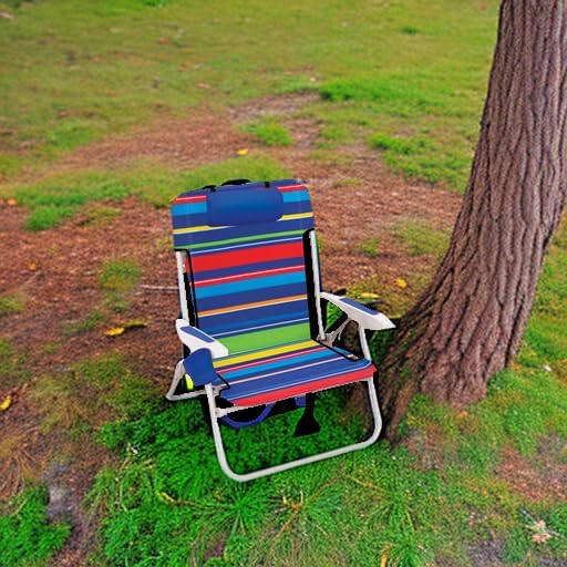 RIO beach Big Boy 4-Position 13 High Seat Backpack Beach or Camping Folding Chair Pop Surf Stripes