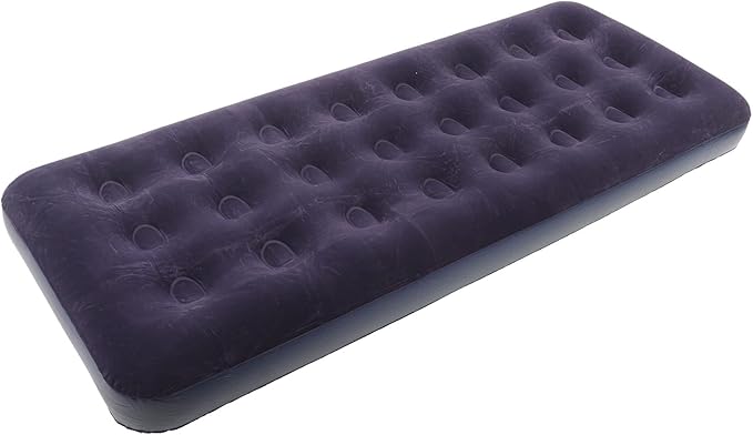 Inflatable Camping Mattress Thickened Resilience Flocked Top Portable Sleeping Mat with Beehive Column Firmness Fully Enclosed Material for