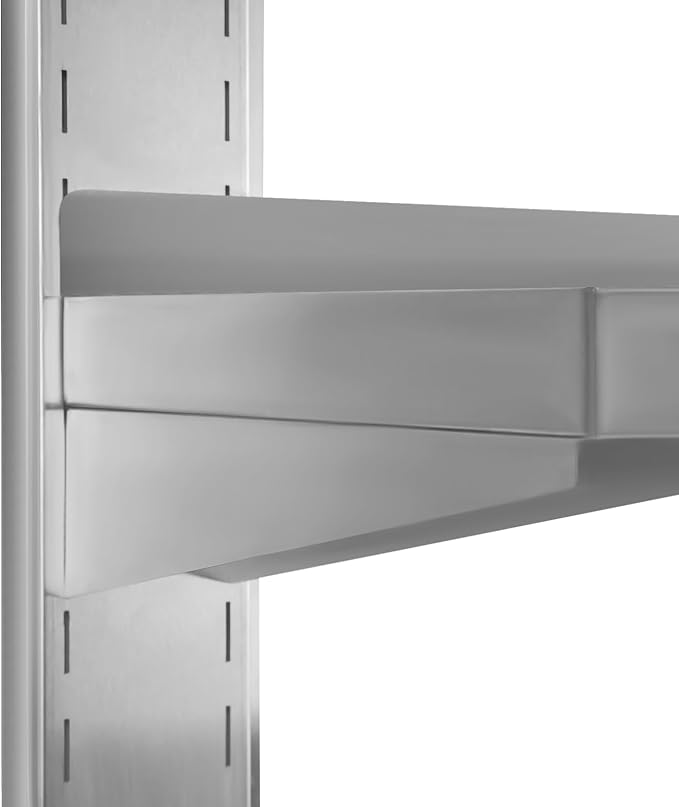 2 Tier Stainless Steel Wall Shelf 39.4 x 12.6 Commercial Floating Wall Shelf with Brackets Adjustable Double-Layer Metal Heavy Duty Storage Rack for Restaurant Kitchen Bar Home Hotel