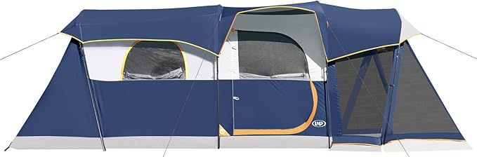 UNP Camping Tent 8 Person Waterproof Big Tunnel Tent with Screen PorchFamily Outdoor Large Tents for Camping 20' x 9' x 80in(H)
