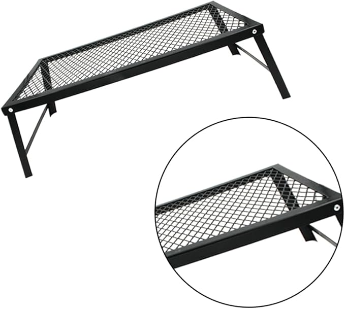 Iron Portable BBQ Mesh Table Outdoor Furniture Camping Picnic Desk Easy Foldable Sturdy Iron Material