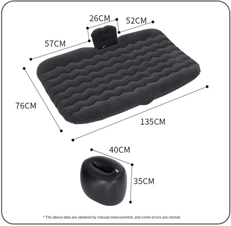 Car Inflatable Mattress SUV Camping Inflatable Bed Automatic Inflatable Sleeping Mat Car Travel Rest Mat PVC Flocking Anti-Slip Mattress (Beige)