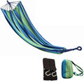 Cotton Brazilian Hammock Soft and Comfortable Single Hammock for Patio Porch Garden Backyard and Camping Breathable Canvas Fabric 220lb Weight Capacity Portable with Carry Bag