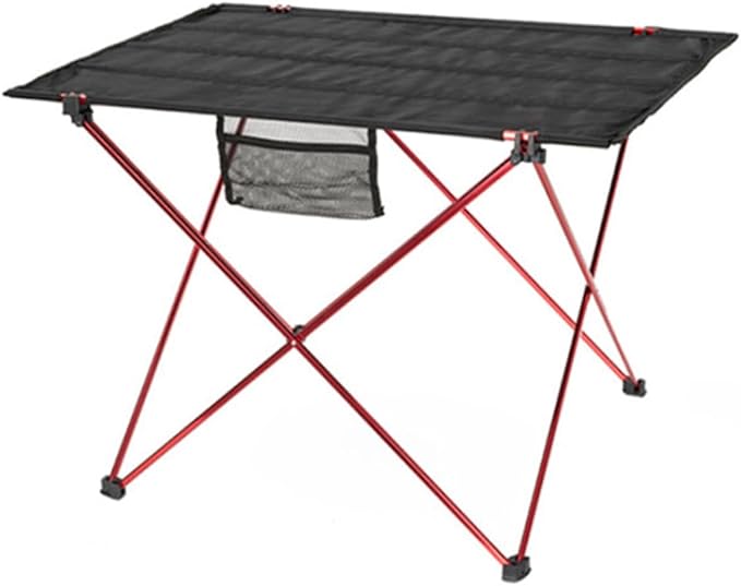 Portable Folding Camping Table and Compact Picnic Table Lightweight Aluminum Alloy Medium Red for Travel Beach Hiking and Car Camping