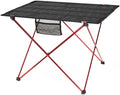 Portable Folding Camping Table and Compact Picnic Table Lightweight Aluminum Alloy Medium Red for Travel Beach Hiking and Car Camping