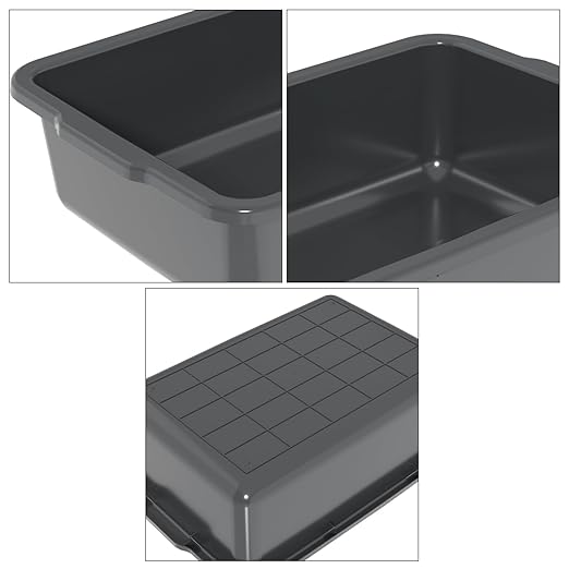 4 Pack 32L Large Commercial Bus Tubs Plastic Restaurant Utility Bus Storage Tote Box Gray