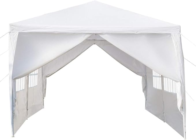10'x20' Outdoor Party Tent with 6 Removable Sidewalls Waterproof Canopy Patio Wedding Gazebo White