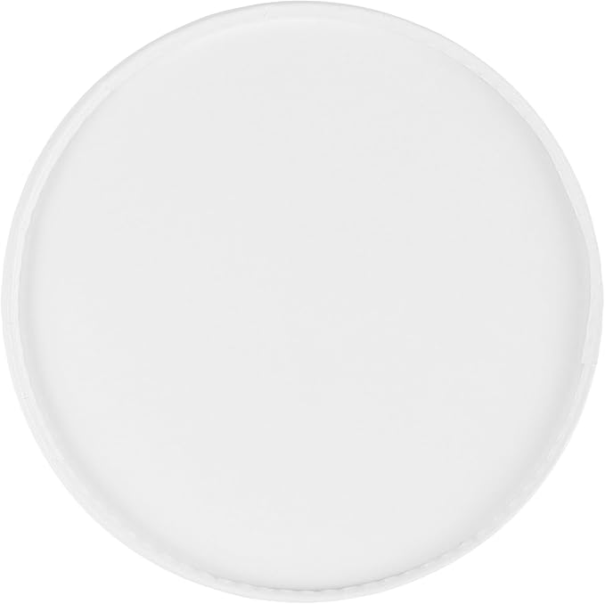 Restaurantware LIDS ONLY: Coppetta 3.82 x 0.63 Inch To Go Cup Lids 200 Durable Ice Cream Cup Lid - With Plastic Spoon For Hot &amp Cold Foods White Paper Disposable Lid For Dessert Cups