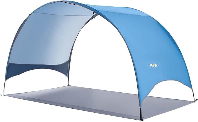 VEVOR Beach Tent Sun Shelter for 4 Person UPF 50+ Portable Sun Shade Beach with Carrying Bag &amp Ground Stakes Lightweight and Easy Setup Beach Umbrella for Camping Fishing Outdoor Picnic
