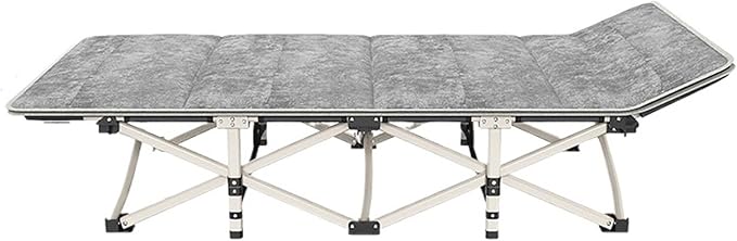 Folding Camping Cot Portable Ultralight Camping Bed Outdoor Fishing Assisted Recliner Foldable Single Person Simple Bed Tourism Equipment(71x 188 gray2)
