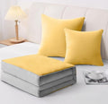 2-in-1 Pillow Blanket | Extra Thick &amp Warm Convertible Comforter for Adults | Soft Flannel Reversible Pillow Throw | Perfect for Couch Bed Travel Camping | Gift Ready (Yellow)