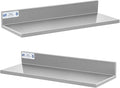 Hally Stainless Steel Wall Shelf 8.6 x 24 Inches 50 lb NSF Commercial Heavy Duty Wall Mount Floating Shelving for Restaurant Kitchen Home Hotel and Bar 2 Pack