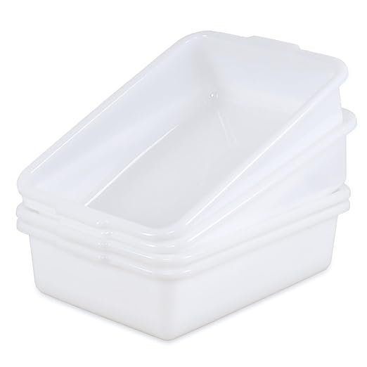 13 L 4 Packs Plastic Bus Tubs Commercial Bus Tote Box Restaurants Dish Pans