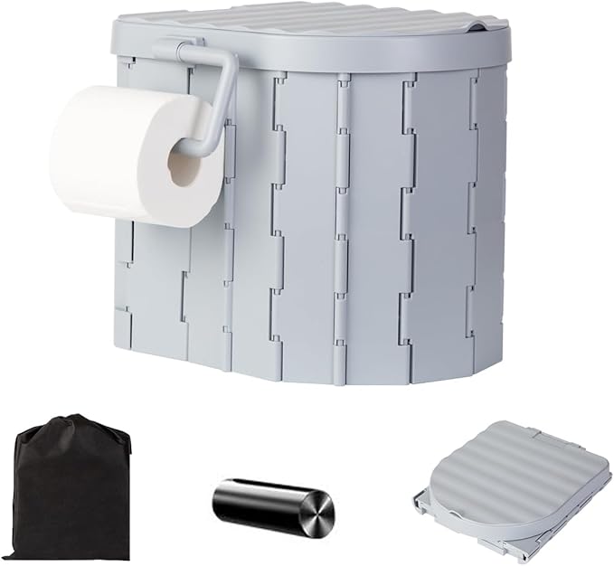 Portable Toilet Kit Camping Toilet with Pop-Up Privacy Tent Toilet Bags Washable Portable Outdoor Showers Changing Rooms