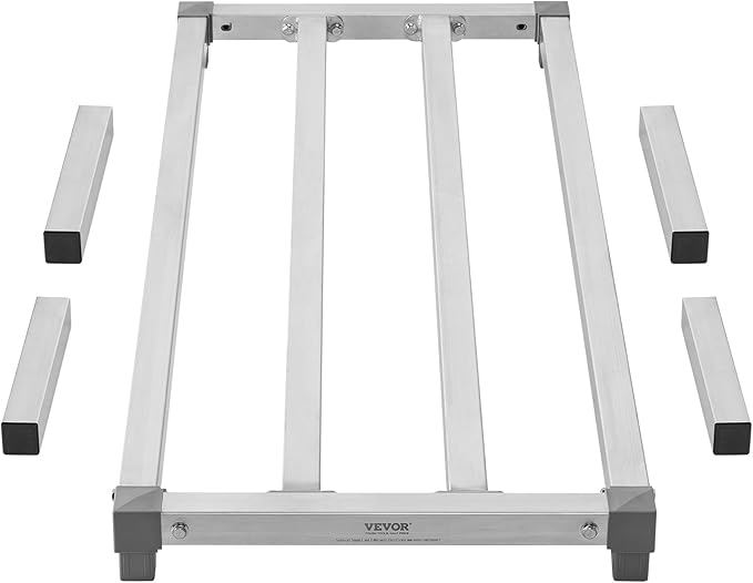 VEVOR Aluminum Dunnage Rack 48” x 20” Commercial Food Floor Rack 12” Off the Floor 1000 lbs Capacity All-Welded Aluminum Storage Rack for Storage in Restaurants Kitchens Garages and Vehicles