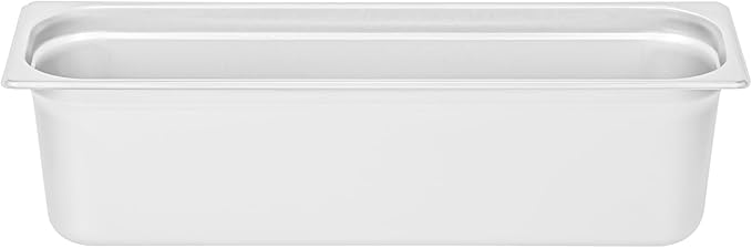 Restaurantware-Kitchen Tek 1/2 Size Long Steam Table Pans 6 Anti-Jam Steam Pans - Lids Sold Separately 6” Deep 24 Gauge Stainless Steel Hotel Pan Freezable for Catering Events and Parties