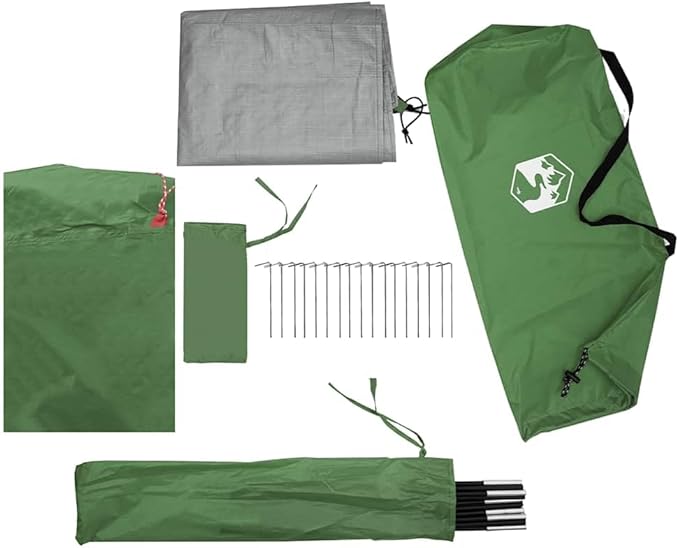 vidaXL Camping Tent Tunnel 4-Person Green Waterproof Tent Camping shelter Garden shelter Garden Tent Outdoor shelter Waterproof Tent