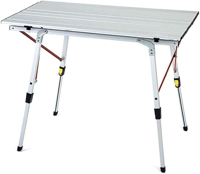 Portable Folding Camping Table with Adjustable Height – Aluminum Alloy Lightweight Corrosion-Resistant 30kg Capacity Includes Carrying Bag for Outdoor Activities Picnic Hiking