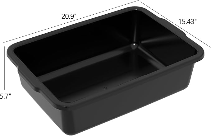 4-Pack Commercial Utility Bus Tubs 23 L Plastic Bus Box Dish Bins Black
