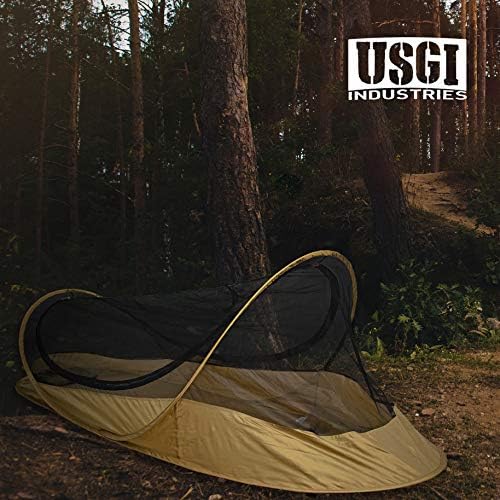 USGI Industries Bivy Tent | Lightweight Single Person Sleeping Net System for Outdoors Camping Survival Hiking Backpack | Mesh Protection