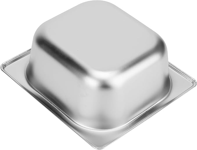 SHEUTSAN 6 PCS 1/6 Size Steam Table Pan 2.5 Inch Deep Metal Pan Small Stainless for Hotel Restaurant Buffets Party