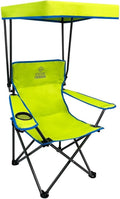 Youth Outdoor Canopy Chair with Adjustable Shade Folding Kids Camping Chair with Cup Holder and Carry Bag Portable Beach Sports and Backyard Seating