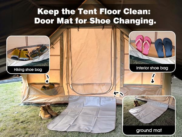 Inflatable Camping Tents 8-10 Person129 Square Feets Large Inflatable Camping Tent with Stove JackBlow up Tent with Mesh Windows &amp Pump
