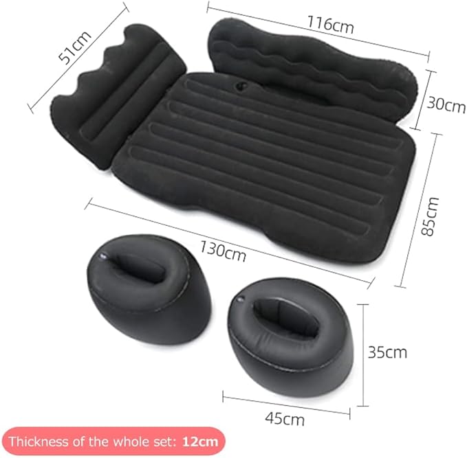 Inflatable Car Air Mattress for Hyundai Santa Cruz 2021-2023 Back Seat Portable Travel Bed Comfortable Sleeping Pad Camping Couch Flocking
