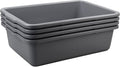 4-Pack 35 L Grey Bus Box Large Utility Bus Tub Plastic Commercial Dish Pan Set
