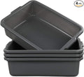 4-Pack Bus Tubs Commercial Tote Box Plastic Bus Box (13 L Capacity) Grey