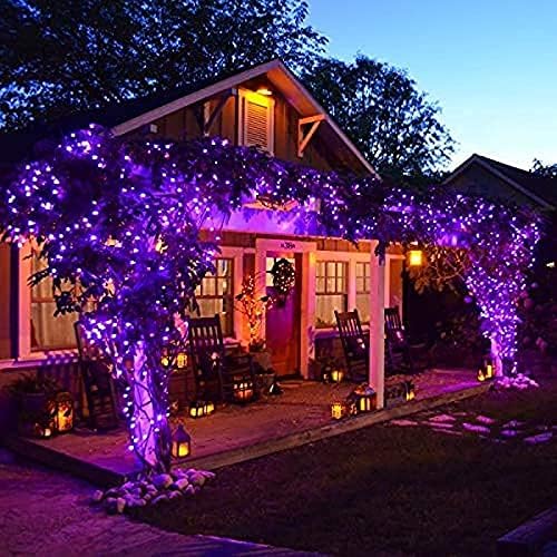 kemooie 500 LED Purple Christmas Lights 164 FT 8 Lighting Mode Plug in Waterproof Christmas Lights Outdoor for Birthday Christmas Wedding Party Garden Balcony Decor (Purple)