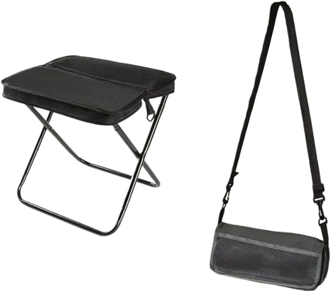 Folding Backpack Stool Sturdy Strong Load-Bearing Fishing Chair Crossbody Handbag Style Pencil Case Portable