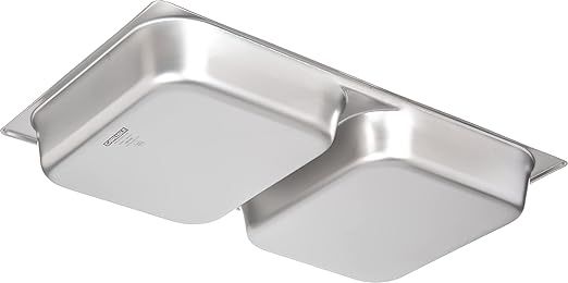Carlisle FoodService Products Durapan Stainless Steel Divided Steam Table Pan for Catering Hotel and Restaurants Full-Size 2.5 Inches Deep Silver (Pack of 6)